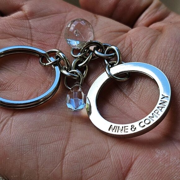 Nine & Company Key Chain Silver Tone Fashion Keys Holder Crystals Accent - Picture 6 of 10